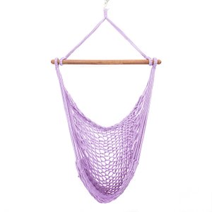 Rede Cadeira Suspensa Teto Corda Algodão Lilás