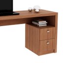 Ver imagem 5 de Escrivaninha Mesa Para Escritório Com 2 Gavetas Tecno Mobili: Amêndoa