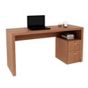 Ver imagem 4 de Escrivaninha Mesa Para Escritório Com 2 Gavetas Tecno Mobili: Amêndoa