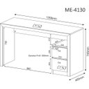 Ver imagem 3 de Escrivaninha Mesa Para Escritório Com 2 Gavetas Tecno Mobili: Amêndoa