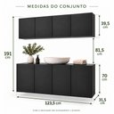 Ver imagem 7 de Conjunto de Banheiro com Aéreo e Balcão 4 Portas Suspenso 123,5cm Multimóveis MP5542 Preto