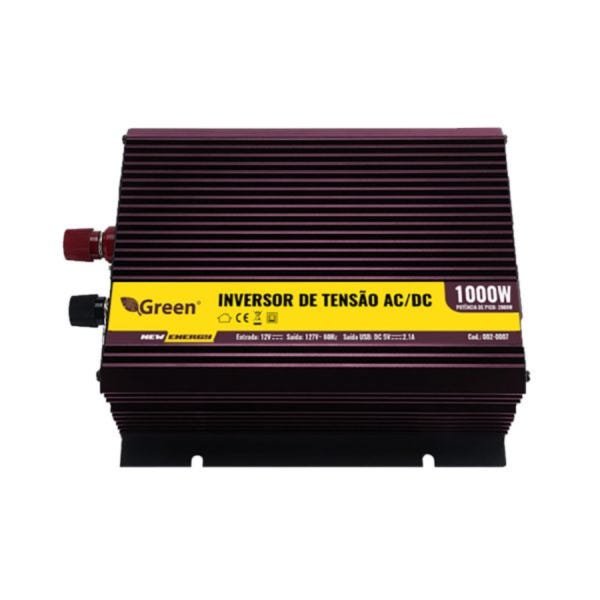 Inversor de Tensão 12v 1000w Reais Usb 5v 2.1a 110/127v