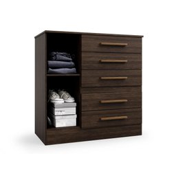 Cômoda Advantage 5 Gavetas 1 Porta Capuccino Wood - 3