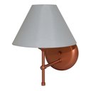 Ver imagem 1 de Arandela De Parede em Alumínio e Cúpula de Algodão Para Sala, Quarto Cabeceira De Cama - Cobre e Cúp