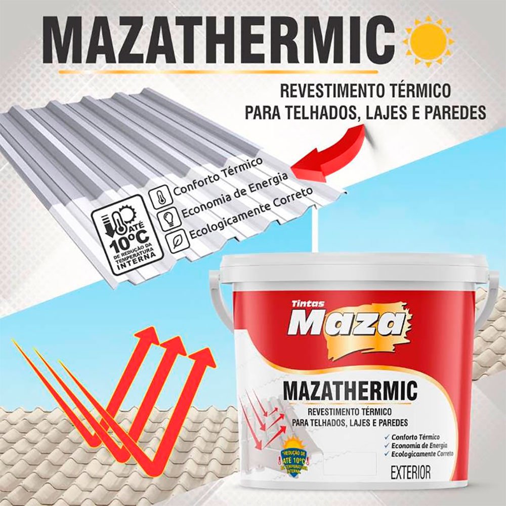 Tinta Isolante Redução Térmica e Acústica Mazathermic 18 Kg - 1