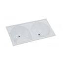 Ver imagem 1 de Tanque A.j. Rorato Duplo de Mármore Sintético N°5 124x62cm Gelo 502509 N°5 Gelo