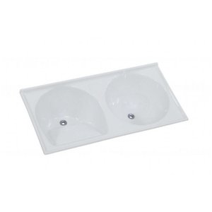 Tanque A.j. Rorato Duplo de Mármore Sintético N°5 124x62cm Gelo 502509 N°5 Gelo