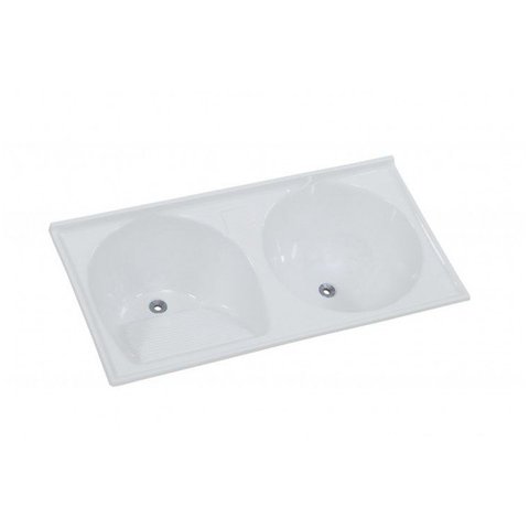 Tanque A.j. Rorato Duplo de Mármore Sintético N°5 124x62cm Gelo 502509 N°5 Gelo