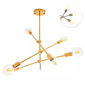 Lustre Pendente Sputnik Ipanema Moderno Luminária de Teto Quarto Iluminação Sala de Jantar Decoração