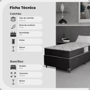 Ver imagem 2 de Cama Box Solteiro + Colchão D33 One Face - 56x88x188cm - e-Shop Casa - Couro