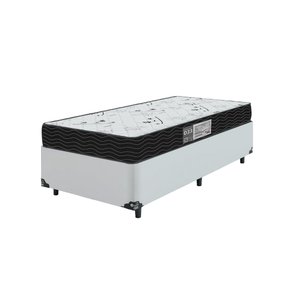 Cama Box Solteiro + Colchão D33 One Face - 56x88x188cm - E-shop Casa - Couro