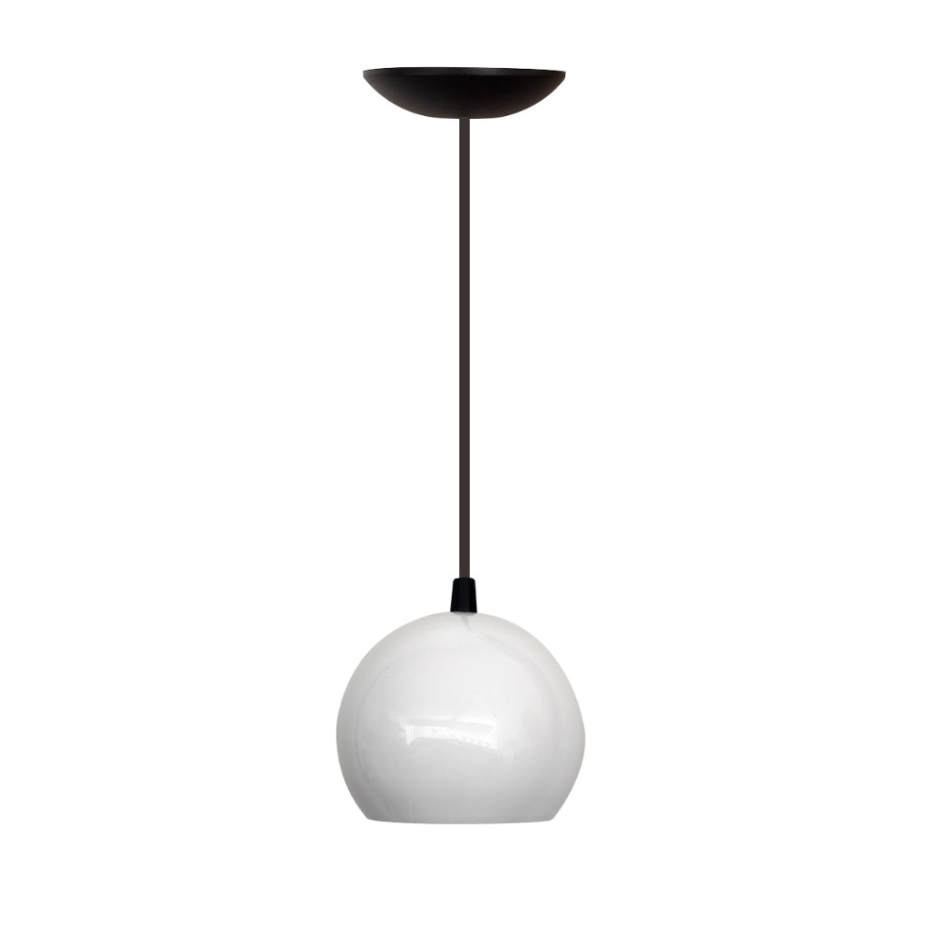 Ver imagem 1 de Pendente Luminária de Teto Cúpula Bola Suporte Plástico - Soquete E-27 – Abf Luminárias:branco