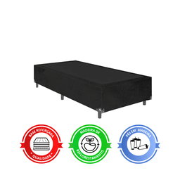 Cama Box Solteiro + Colchão D33 One Face - 56x88x188cm - E-shop Casa - Suede - 5
