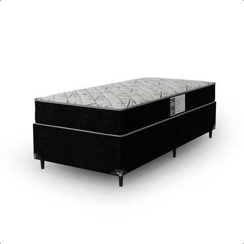 Cama Box Solteiro + Colchão D33 One Face - 56x88x188cm - e-Shop Casa - Suede