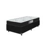 Cama Box Solteiro + Colchão D33 One Face - 56x88x188cm - E-shop Casa - Suede - 1