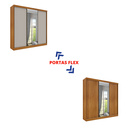 Ver imagem 4 de Guarda Roupa Casal 3 Portas de Correr C/ Espelho Dacar Tcil Tcil Móveis Roupeiro Dacar Espelho Cinam