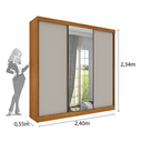Ver imagem 7 de Guarda Roupa Casal 3 Portas de Correr C/ Espelho Dacar Tcil Tcil Móveis Roupeiro Dacar Espelho Cinam