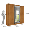 Ver mais imagens de Guarda Roupa Casal 3 Portas de Correr C/ Espelho Dacar Tcil Tcil Móveis Roupeiro Dacar Espelho Cinam