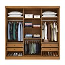 Ver imagem 3 de Guarda Roupa Casal 3 Portas de Correr C/ Espelho Dacar Tcil Tcil Móveis Roupeiro Dacar Espelho Cinam