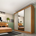 Ver imagem 5 de Guarda Roupa Casal 3 Portas de Correr C/ Espelho Dacar Tcil Tcil Móveis Roupeiro Dacar Espelho Cinam
