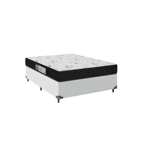 Cama Box Casal + Colchão D33 One Face - 56x138x188cm - E-shop Casa - Couro