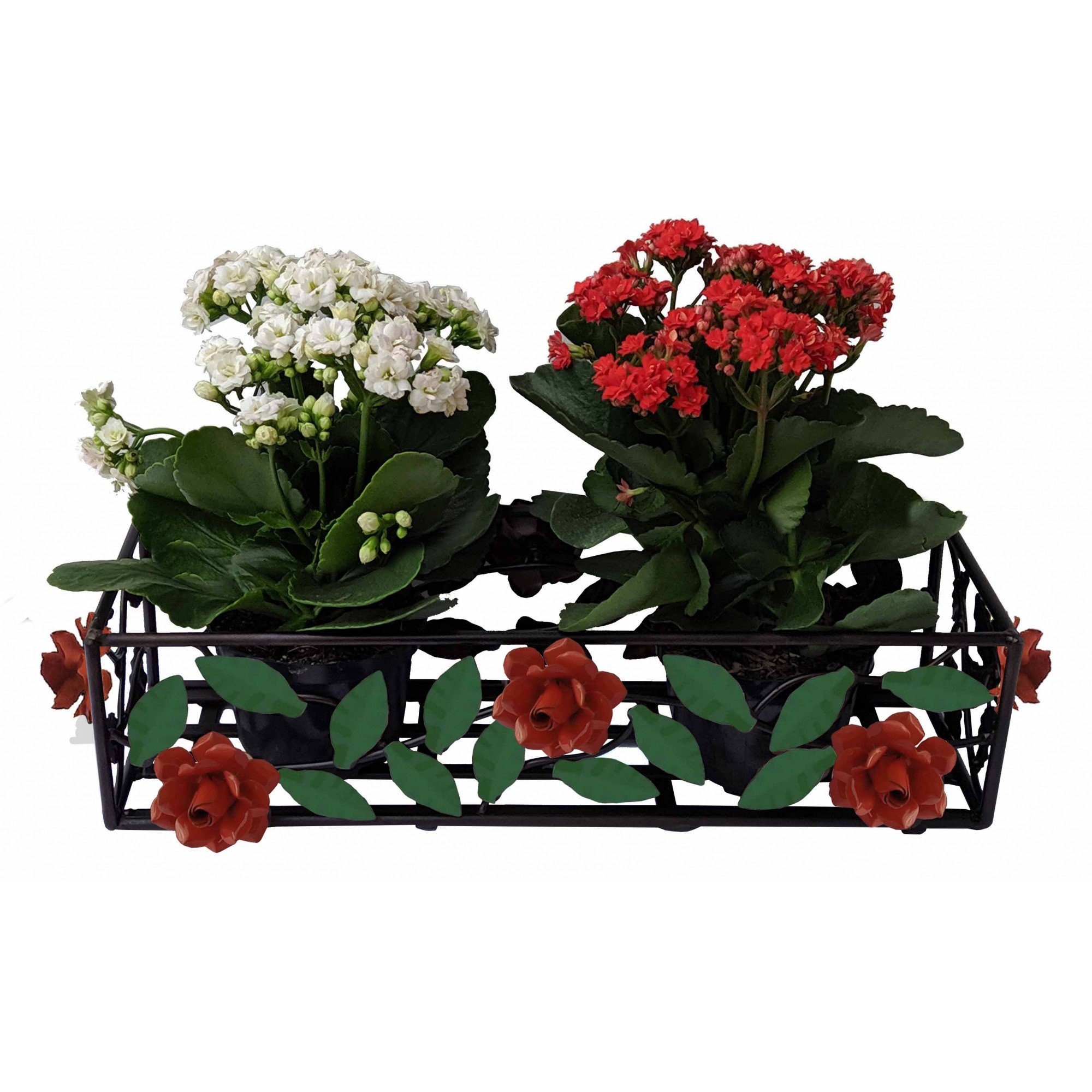 Jardineira com Flores Coloridas para Vasinhos de Flores Pequenos Libertas  Rosas Artesanato Floreira | MadeiraMadeira
