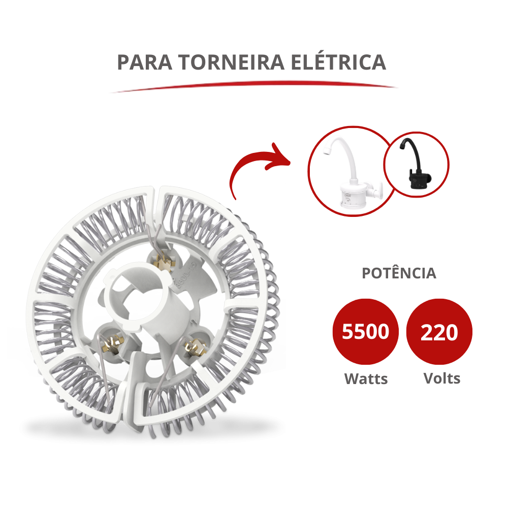 Resistência para Torneira Elétrica Plus 5500w / 220v Durín - 2