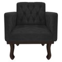 Ver imagem 6 de Kit Diva Recamier Diana 185cm Lado Esquerdo e 02 Poltronas Classic Linho Cinza Escuro - ADJ Decor