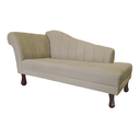 Ver imagem 3 de Recamier Divã para Sala Cecilia Pés Retro Tabaco 1.60cm Veludo Bege - Incasa Decor