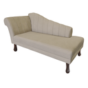 Ver imagem 5 de Recamier Divã para Sala Cecilia Pés Retro Tabaco 1.60cm Veludo Bege - Incasa Decor