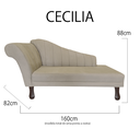 Ver imagem 6 de Recamier Divã para Sala Cecilia Pés Retro Tabaco 1.60cm Veludo Bege - Incasa Decor