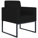 Ver imagem 1 de Poltrona Decorativa para Recepção Base Fixa de Metal Helô L02 Suede Preto - Lyam