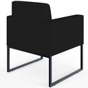 Ver imagem 7 de Poltrona Decorativa para Recepção Base Fixa de Metal Helô L02 Suede Preto - Lyam
