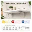 Ver imagem 4 de Kit Mesa Articulada Dobrável Retrátil de Parede com Suporte Aço 80x41 cm Branca