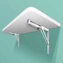Ver imagem 5 de Kit Mesa Articulada Dobrável Retrátil de Parede com Suporte Aço 80x41 cm Branca