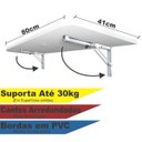 Ver mais imagens de Kit Mesa Articulada Dobrável Retrátil de Parede com Suporte Aço 80x41 cm Branca