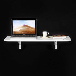 Kit Mesa Articulada Dobrável Retrátil de Parede com Suporte Aço 80x41 cm Branca - 9