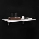 Ver imagem 1 de Kit Mesa Articulada Dobrável Retrátil de Parede com Suporte Aço 80x41 cm Branca