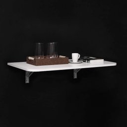 Kit Mesa Articulada Dobrável Retrátil de Parede com Suporte Aço 80x41 cm Branca - 1