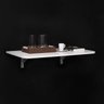 Kit Mesa Articulada Dobrável Retrátil de Parede com Suporte Aço 80x41 cm Branca - 1