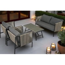 Conjunto de Àrea Externa Haven com 1 Sofá, 2 Poltronas 1 Mesa - Cinza - 3