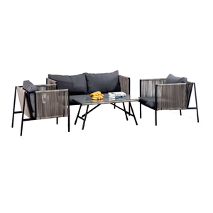 Conjunto de Àrea Externa Haven com 1 Sofá, 2 Poltronas 1 Mesa - Cinza