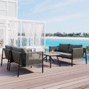 Ver imagem 6 de Conjunto de Àrea Externa Haven com 1 Sofá, 2 Poltronas 1 Mesa - Cinza