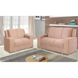 Conjunto Sofá Cancun 2 e 3 Lugares com Encosto Fixo MobyCasa Moveis - 1