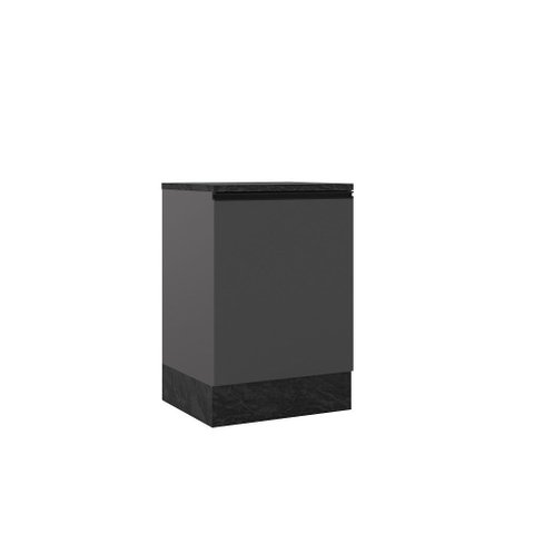 Balcão 58cm 1 porta com tampo Etna -  Grafite Poliman