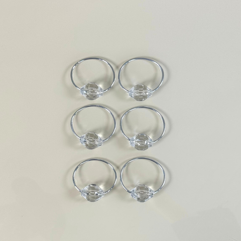 Kit 6 Pçs Anel para Guardanapo 6 Lugares Cristalino 4x3cm Argola:kit 6 Pçs Anel para Guardanapo 6 Lu