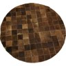 Tapete de Couro Redondo Castanho 0,80 Diâmetro sem Bordas - 1