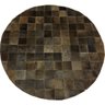 Tapete de Couro Redondo Marrom Café 0,80 Diâmetro sem Bordas - 1