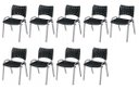 Ver imagem 2 de Cadeira Iso Base Cinza, Igreja, Escola, Escritório - Preto Kit 9 Peças