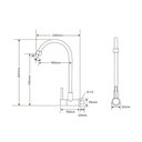 Ver imagem 4 de Torneira Cozinha Inox Giratória Parede Preta Nox01b Doan